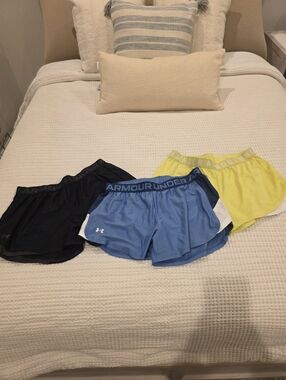 Under Armour Women's Running Shorts Trio - Black, Blue, Yellow